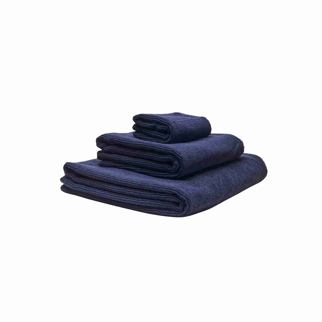 økologiske håndklæder i farven mørkeblå